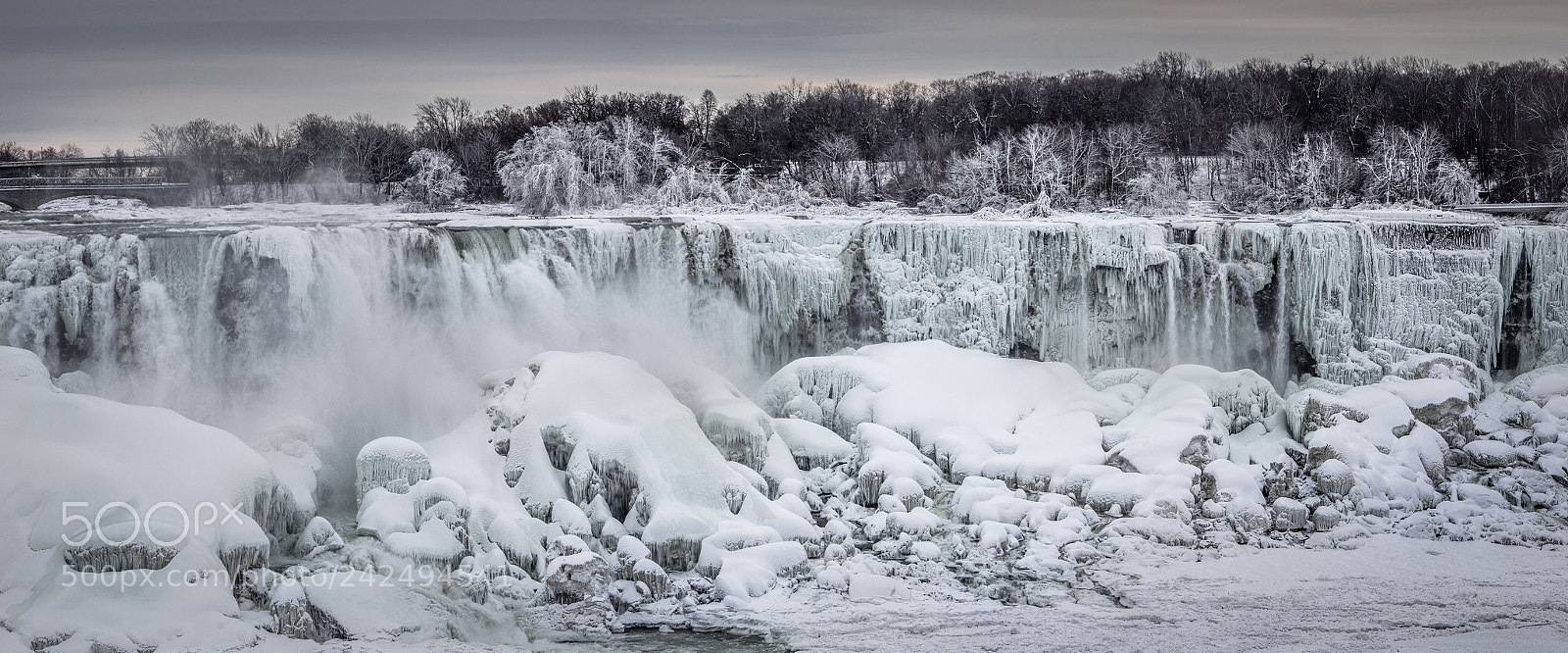 Olympus OM-D E-M1 sample photo. American falls in winter photography