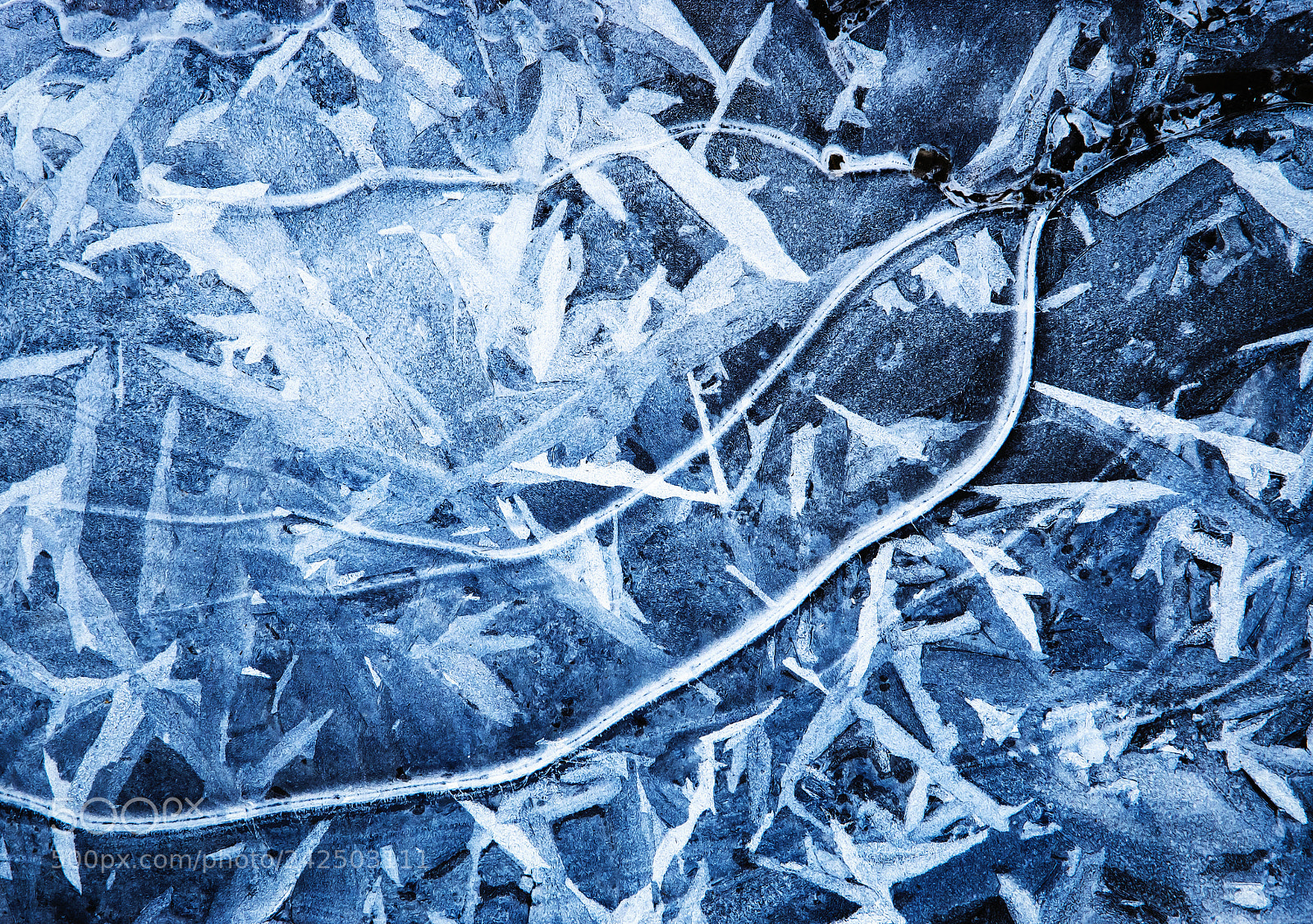 Nikon D5500 sample photo. Abstract on frozen water photography