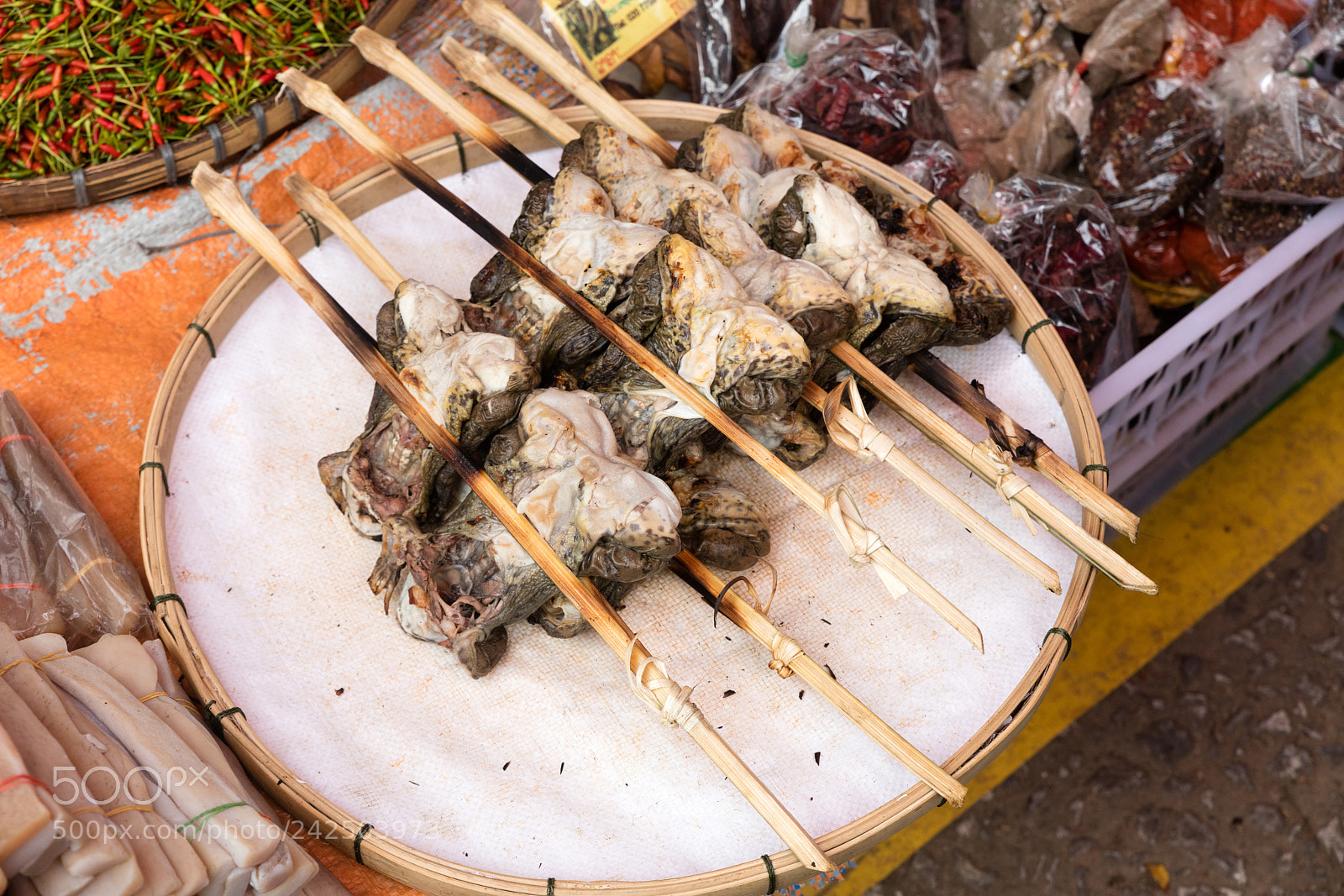 Canon EOS 5DS R sample photo. Frogs at market photography