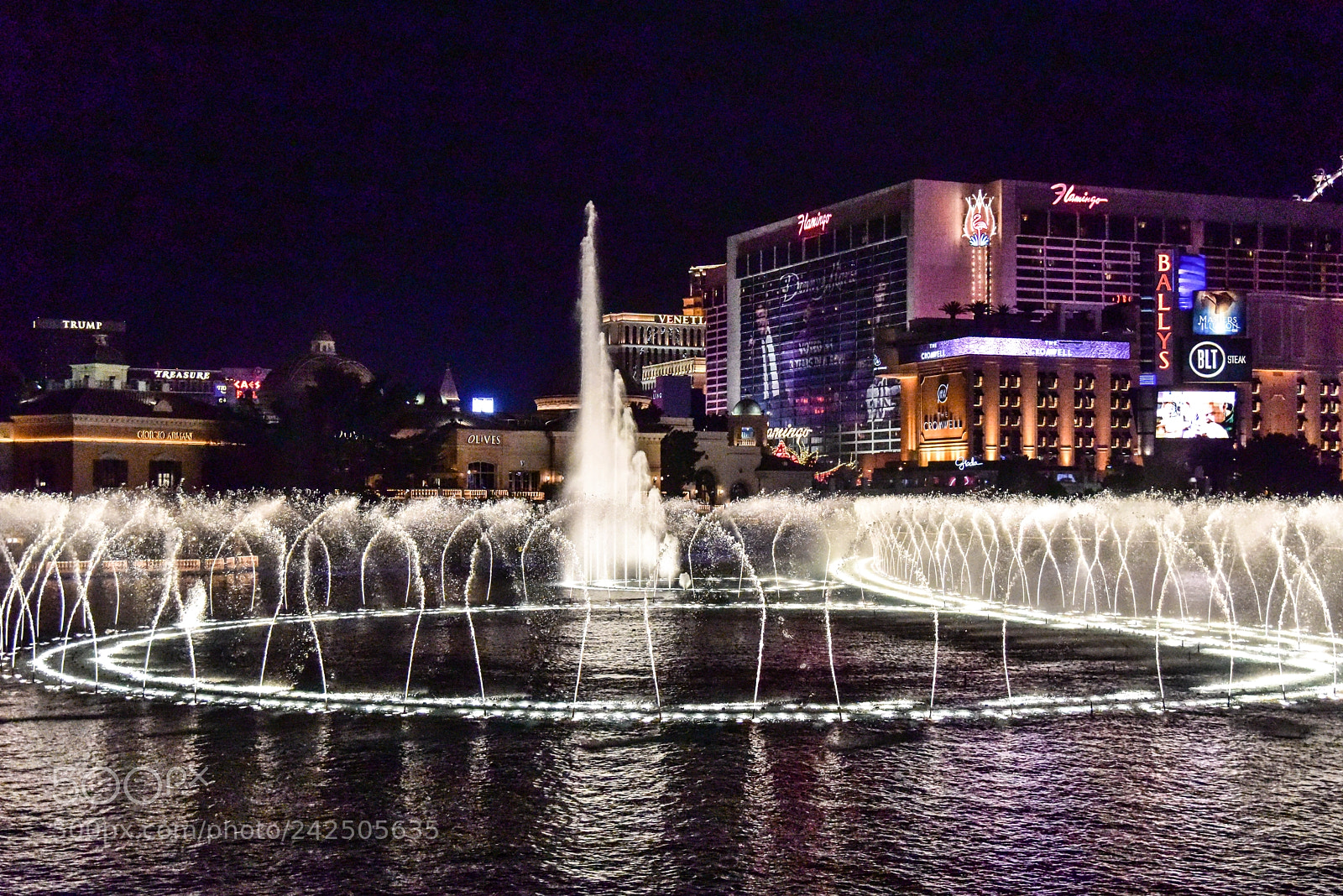Nikon D810 sample photo. Bellagio fountain photography