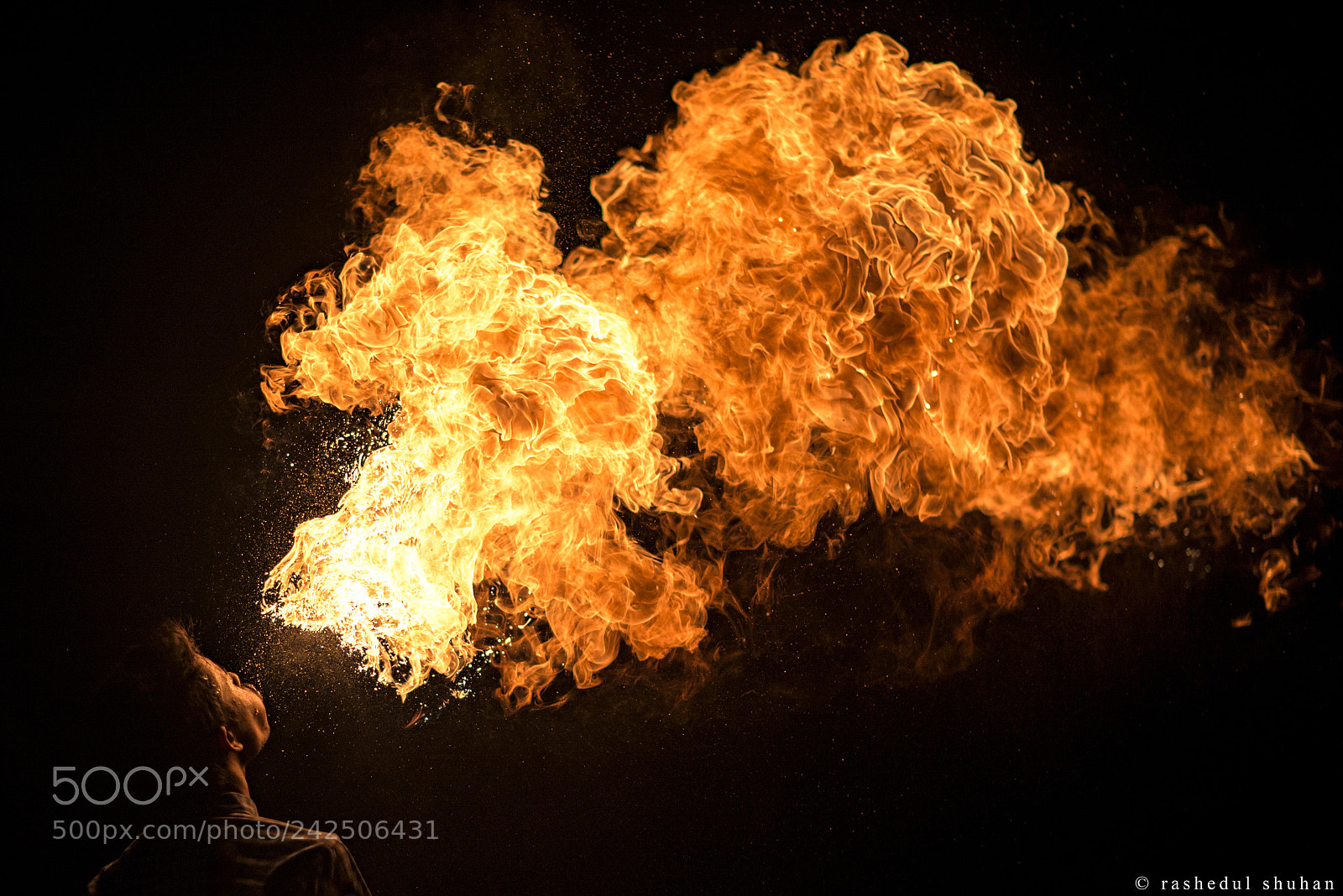 Nikon D610 sample photo. Fire breathing photography