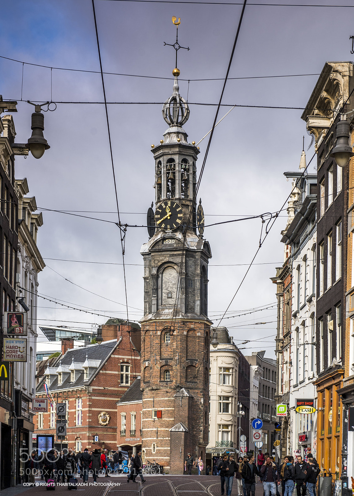 Nikon D5 sample photo. Clock tower in amsterdam photography