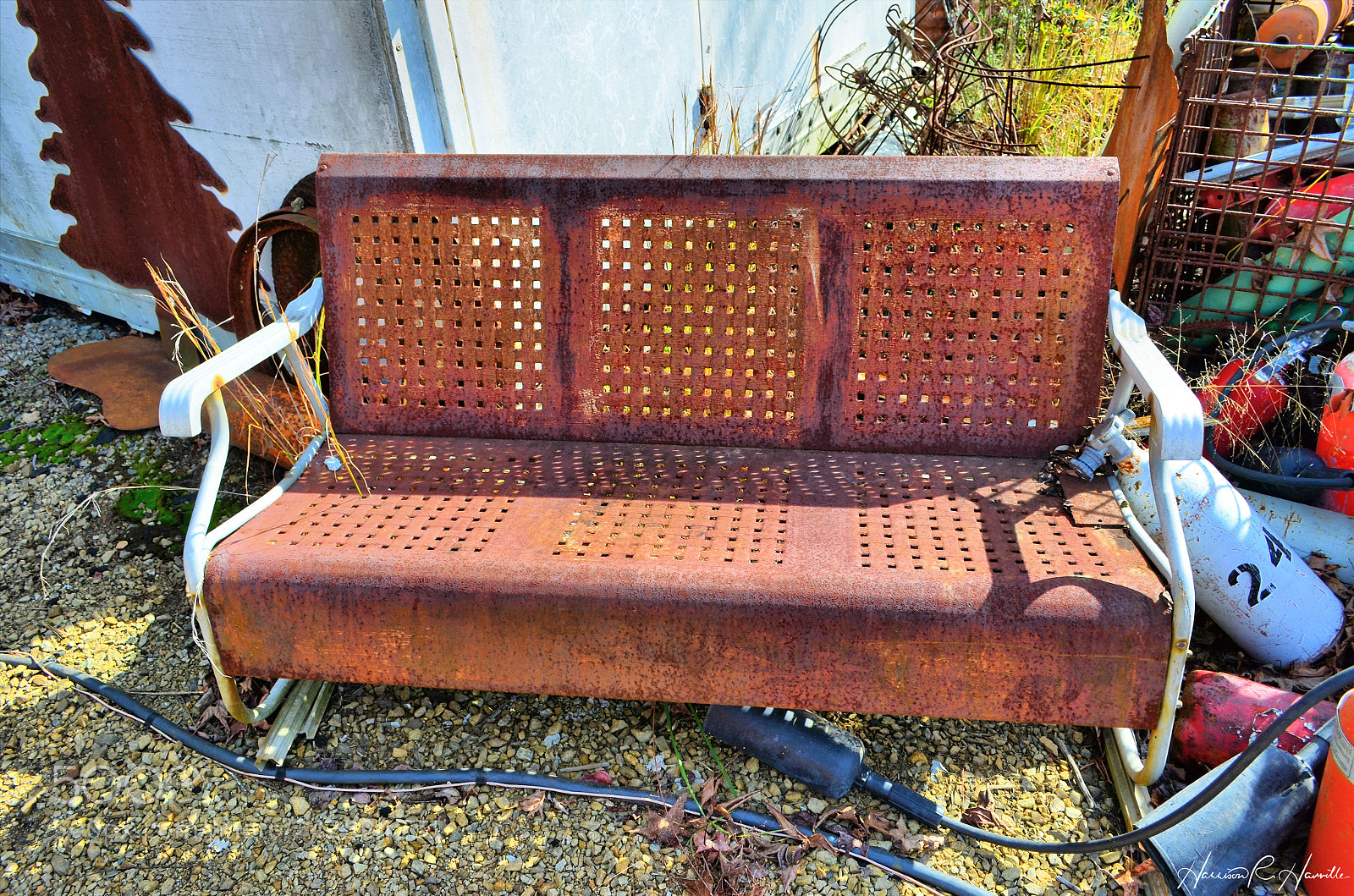 Nikon D5100 sample photo. Old abandoned porch glider photography
