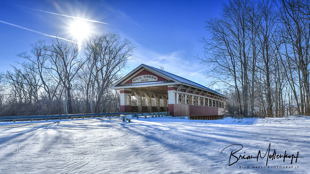 Nikon D850 sample photo. Mill creek covered bridge photography