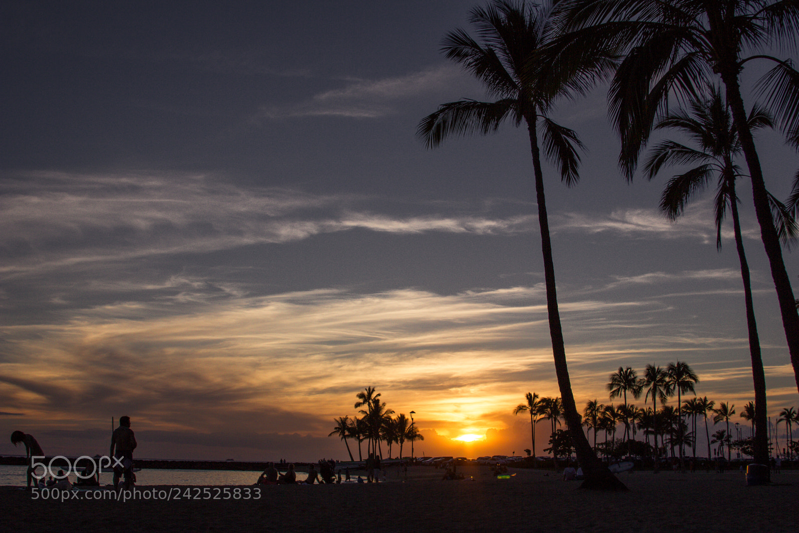 Canon EOS 550D (EOS Rebel T2i / EOS Kiss X4) sample photo. Waikiki beach sunset, honolulu photography