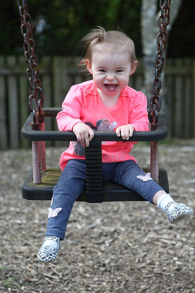 Canon EOS-1D X + Canon EF 24-105mm F4L IS USM sample photo. Granddaughter on a swing photography
