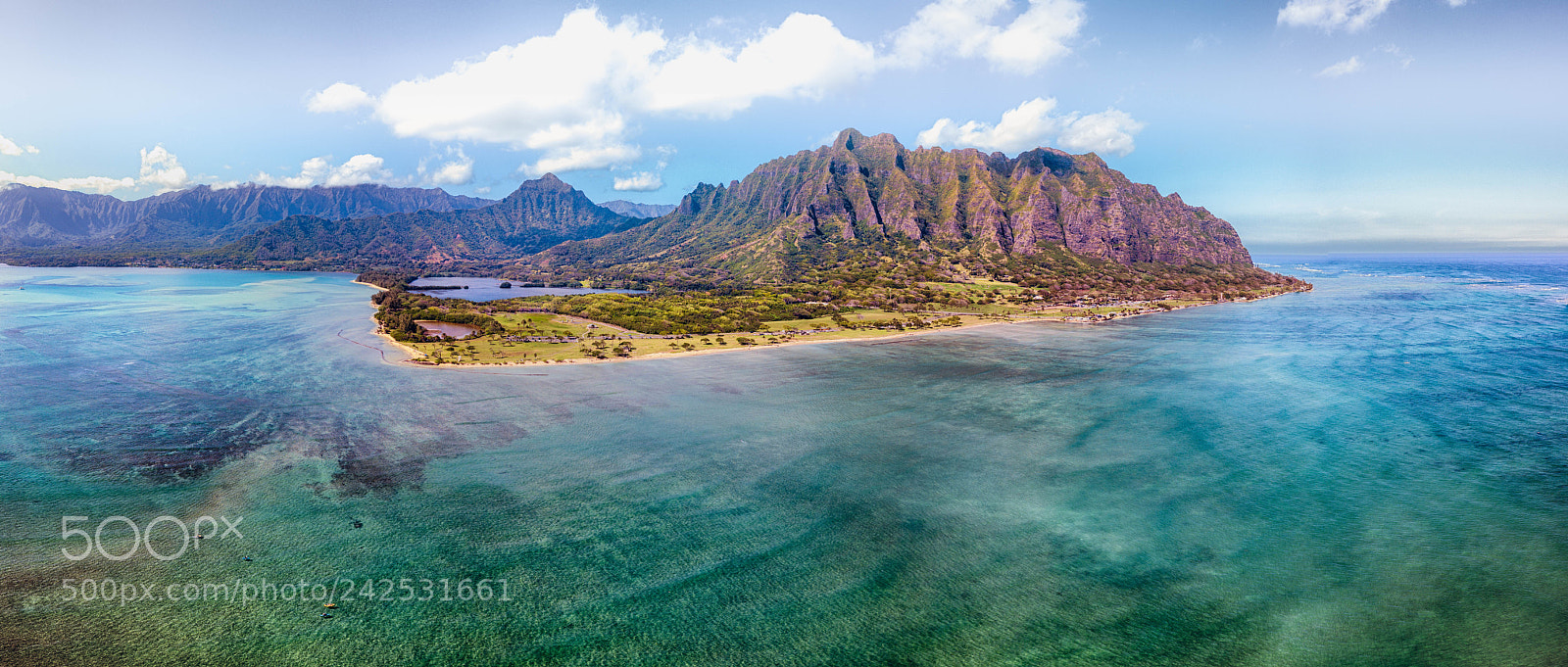 DJI FC220 sample photo. Kualoa from the air photography