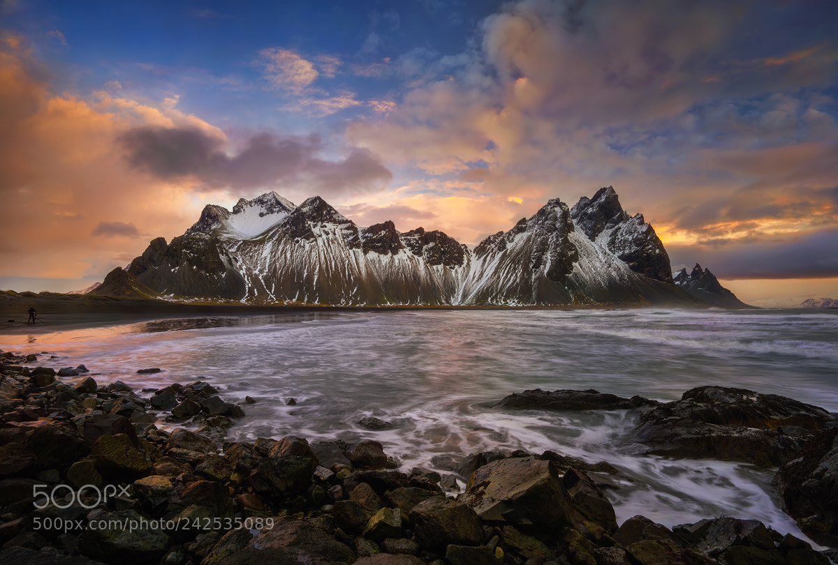 Sony a7R sample photo. Vestrahorn morning photography