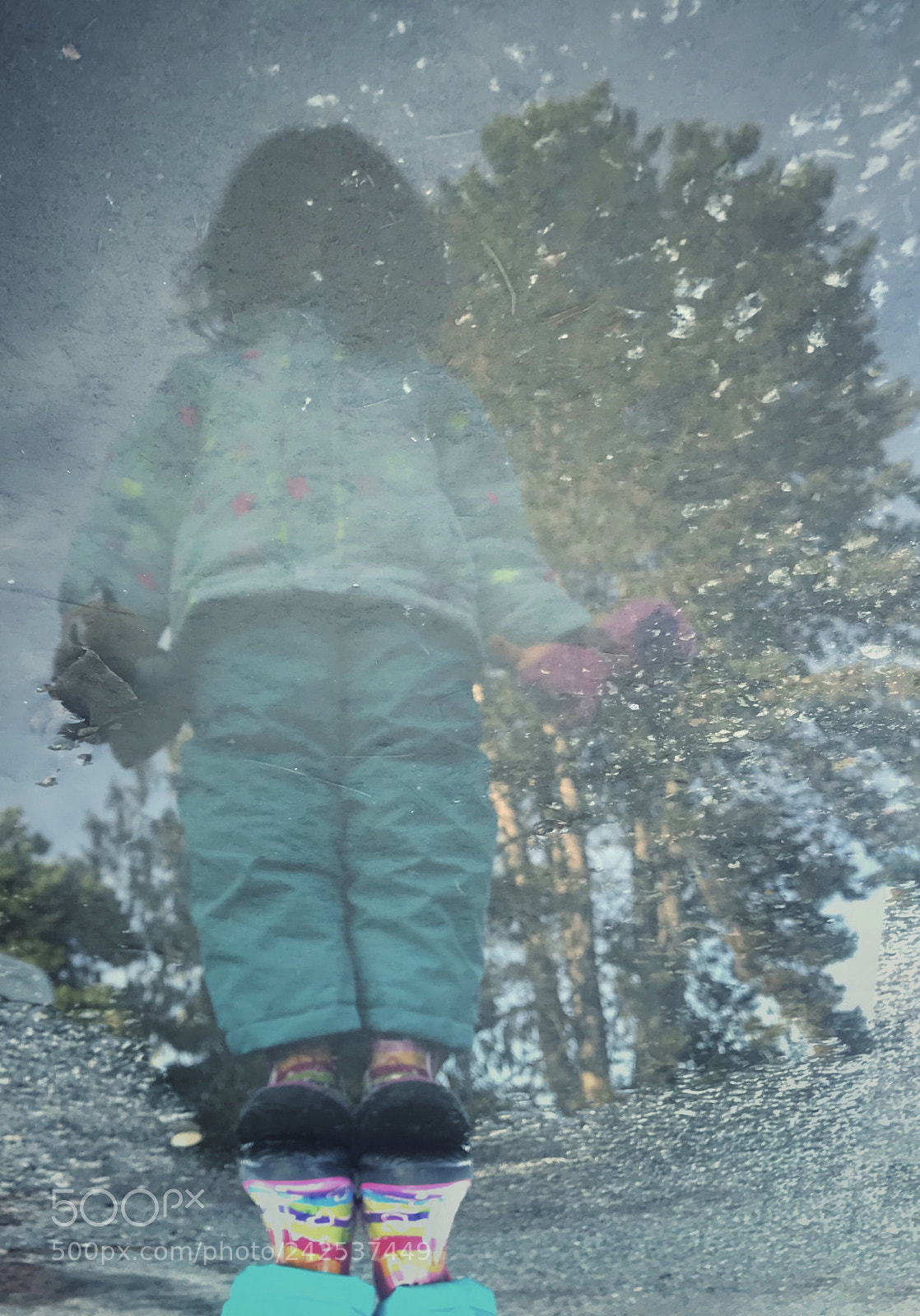 Apple iPhone 7 Plus sample photo. Puddle girl photography
