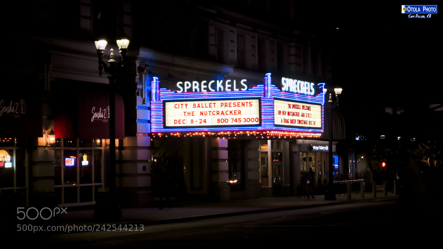 Canon PowerShot G16 sample photo. Spreckels theater photography