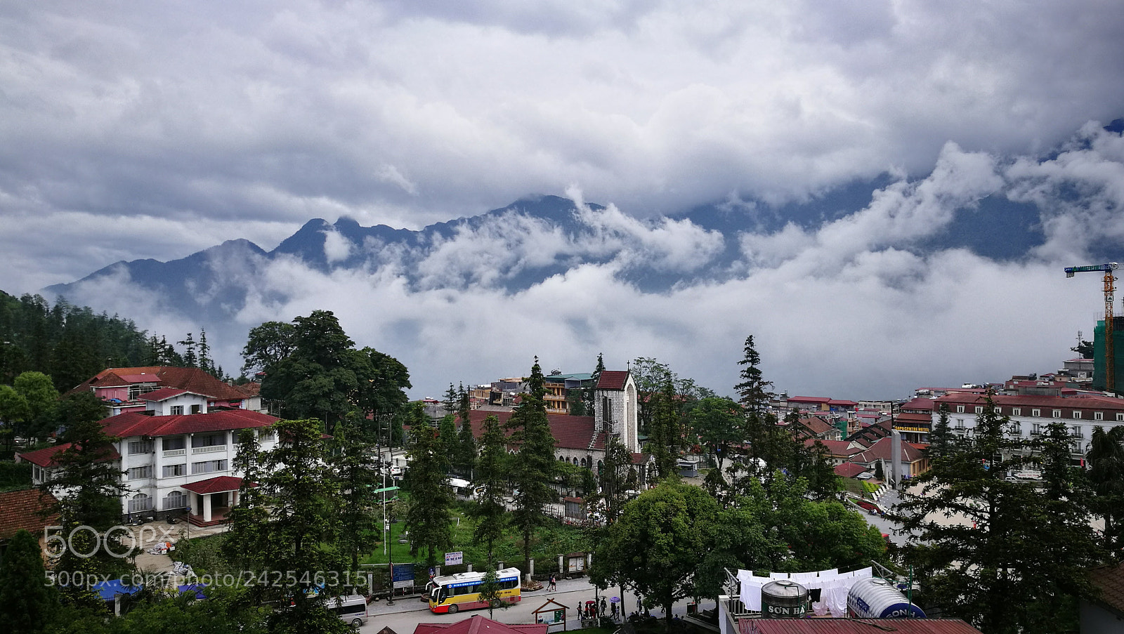 HUAWEI P9 sample photo. View of sapa town photography