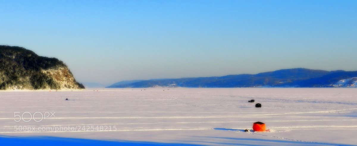 Nikon Coolpix P500 sample photo. Ice fishing photography