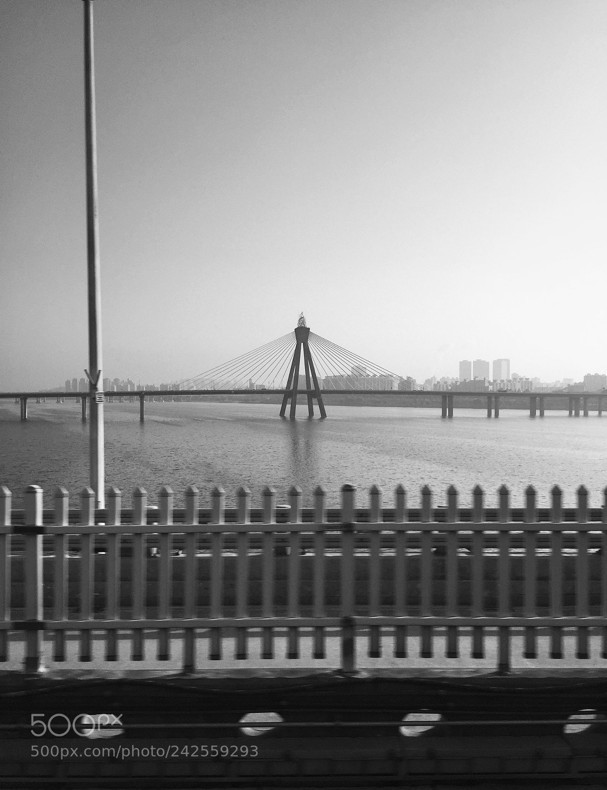 Apple iPhone 6 sample photo. Olympic bridge b&w photography