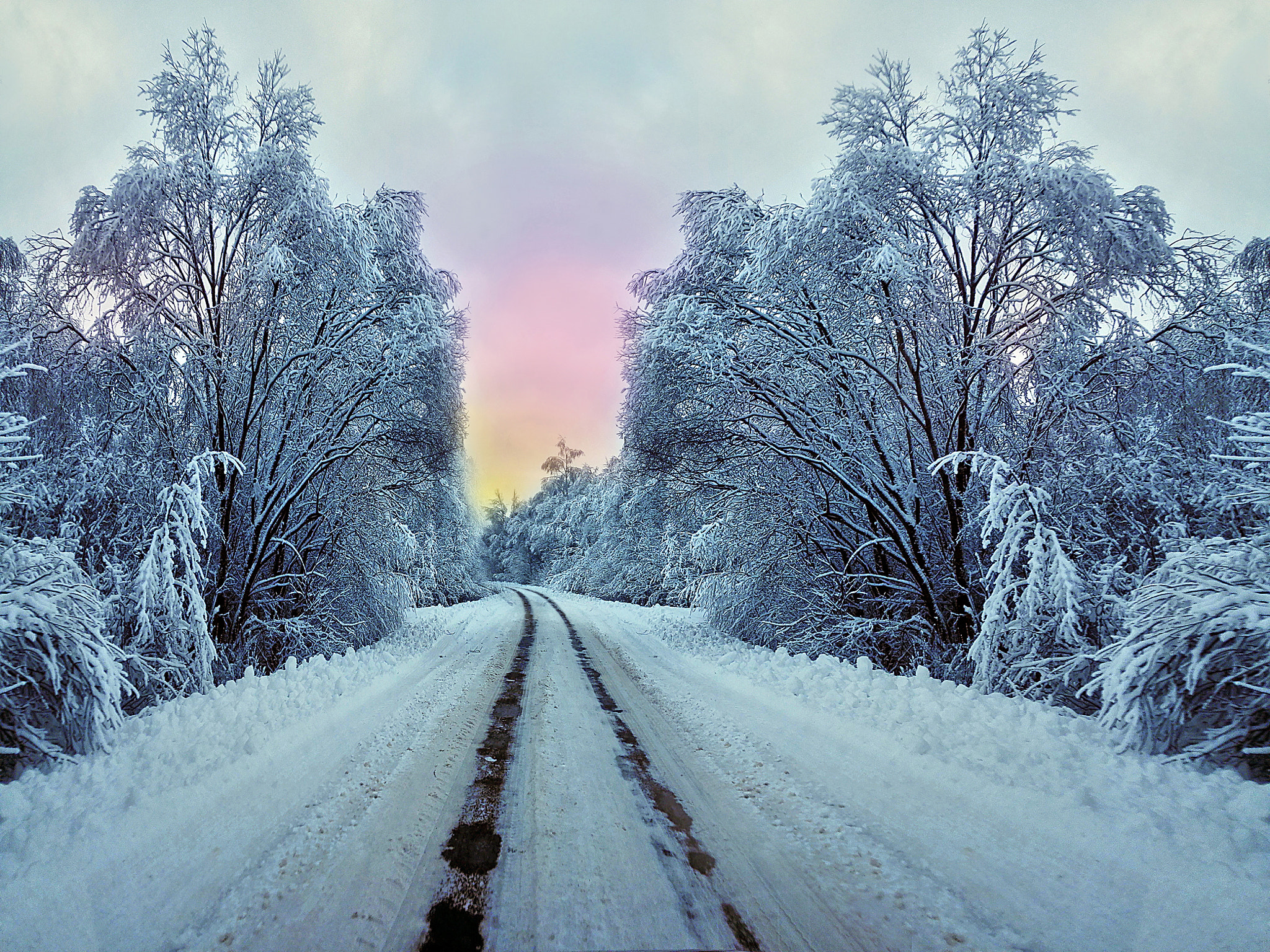 HUAWEI Mate 7 sample photo. Winter road photography