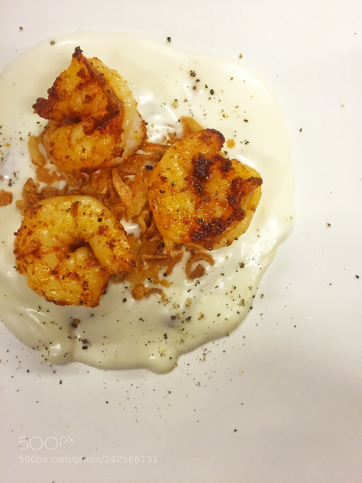 Apple iPhone 6 sample photo. Shrimp cream risotto photography