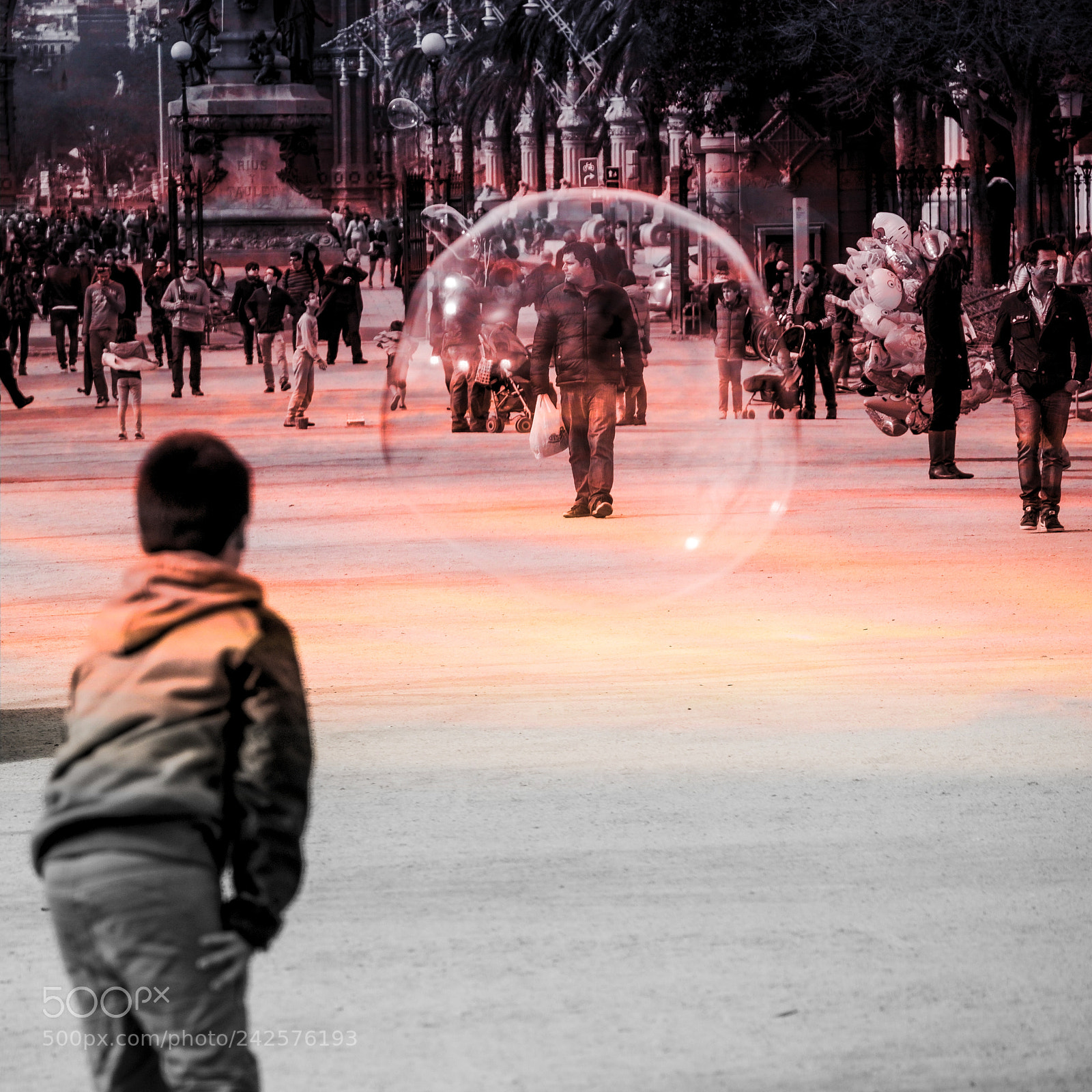 Olympus OM-D E-M10 sample photo. Man in bubble photography