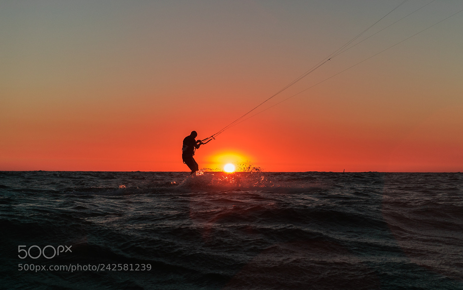 Sony a7S II sample photo. Kite surfing at sundown photography