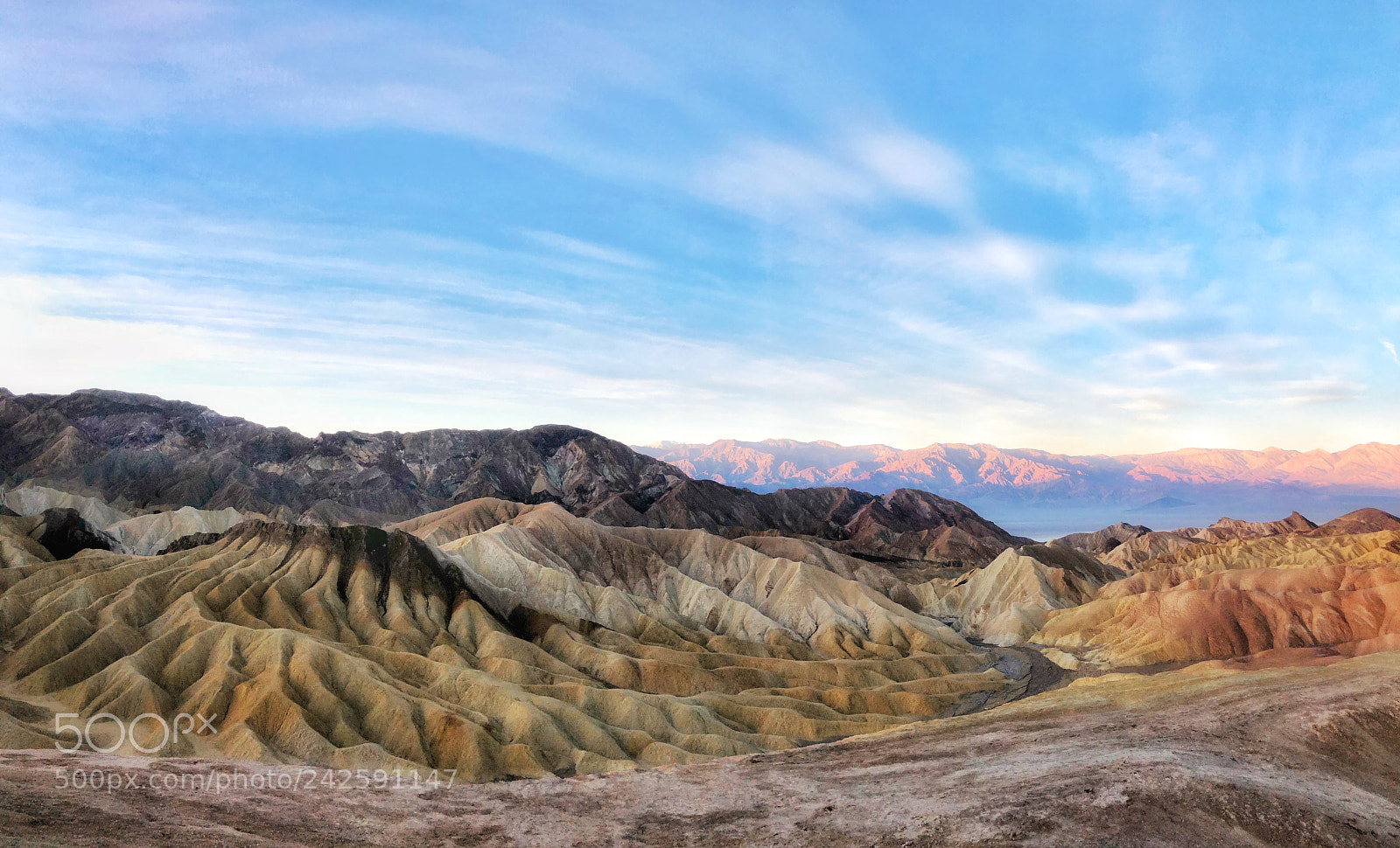 Apple iPhone X sample photo. Sunrise panorama, zabriskie point photography