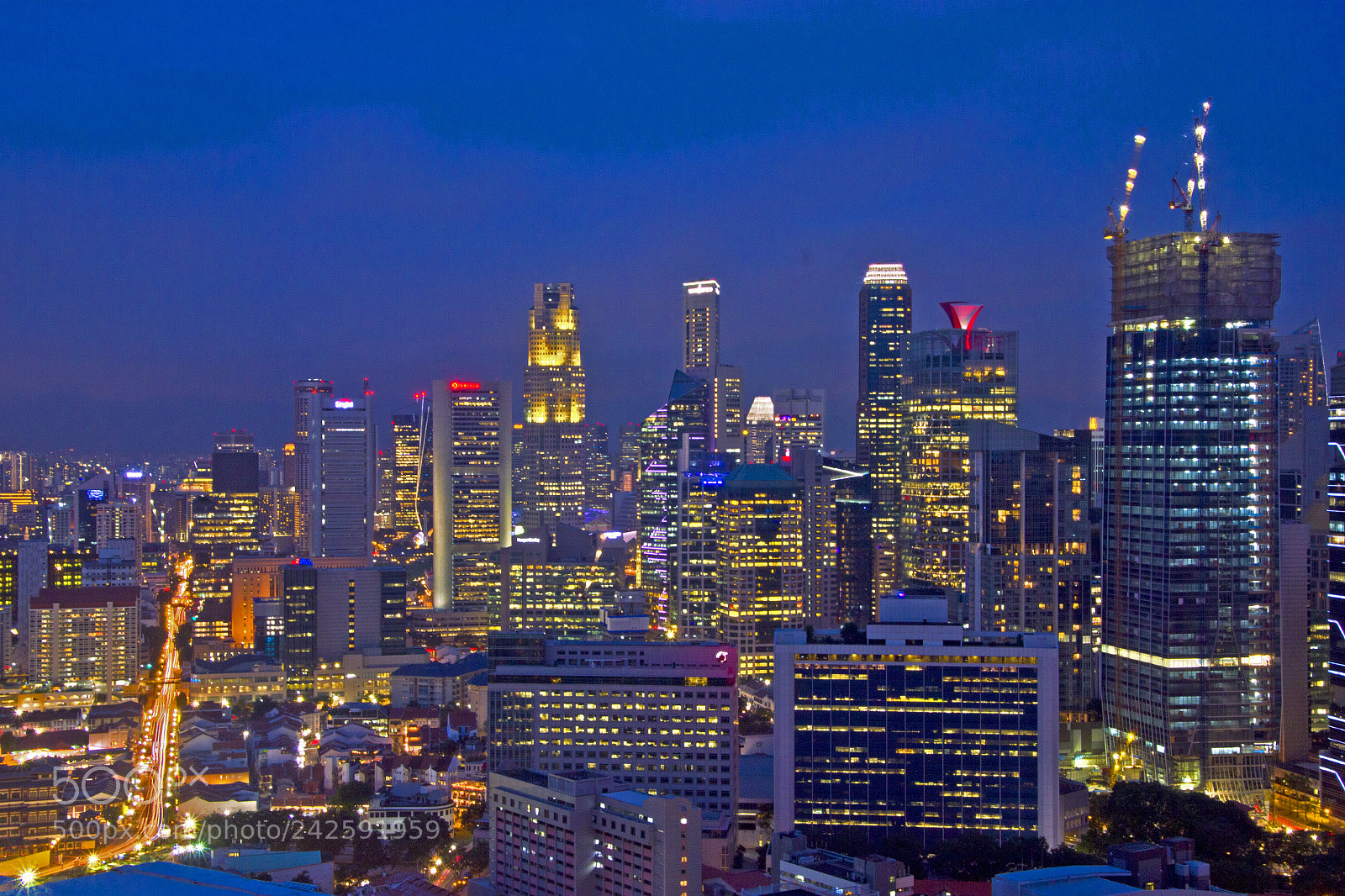 Canon EOS 550D (EOS Rebel T2i / EOS Kiss X4) sample photo. Singapore city lights photography