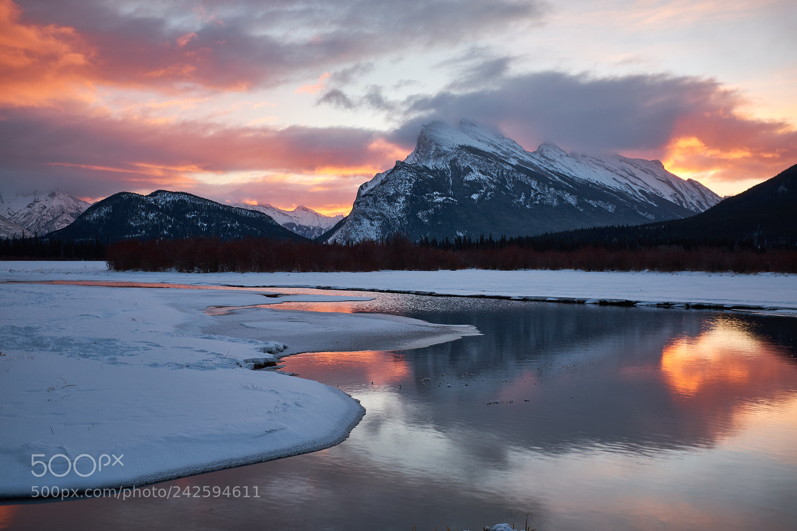 Fujifilm X100F sample photo. Mt. rundle at sunrise photography