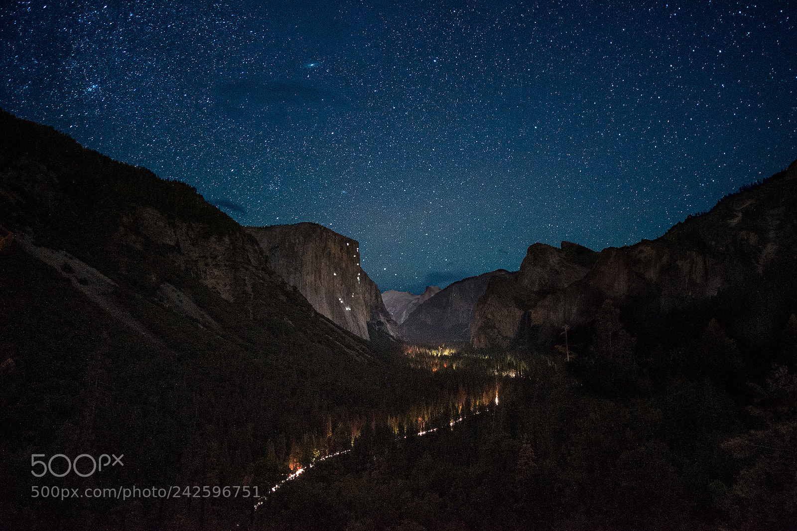 Nikon D810 sample photo. Yosemite starry tunnel view photography