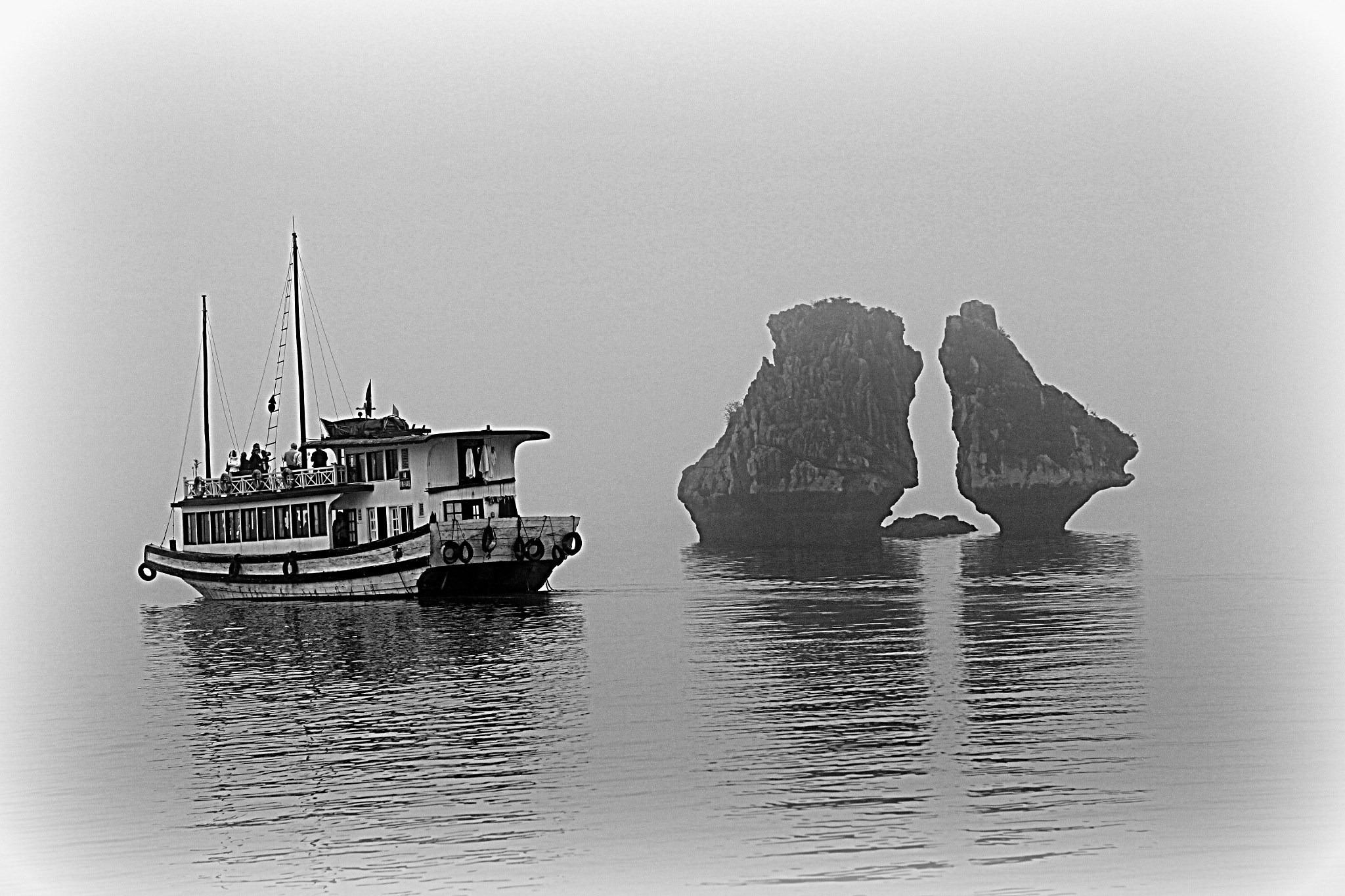 Canon EOS 50D sample photo. Misty ha long bay photography