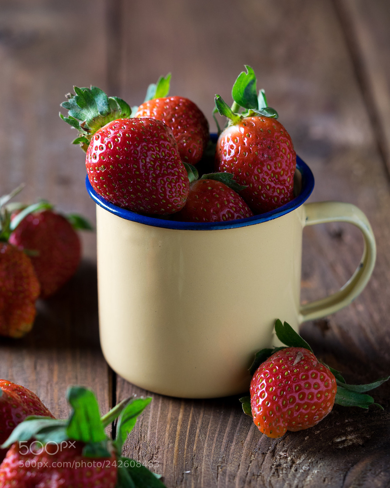 Olympus OM-D E-M1 sample photo. Cup and strawberry photography