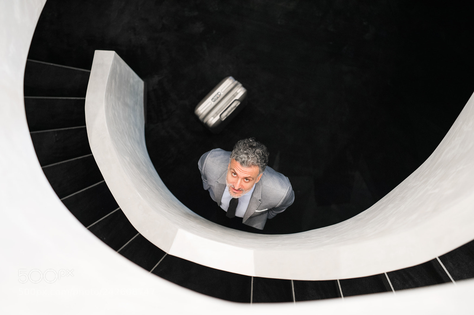 Nikon D5 sample photo. Businessman with suitcase standing photography