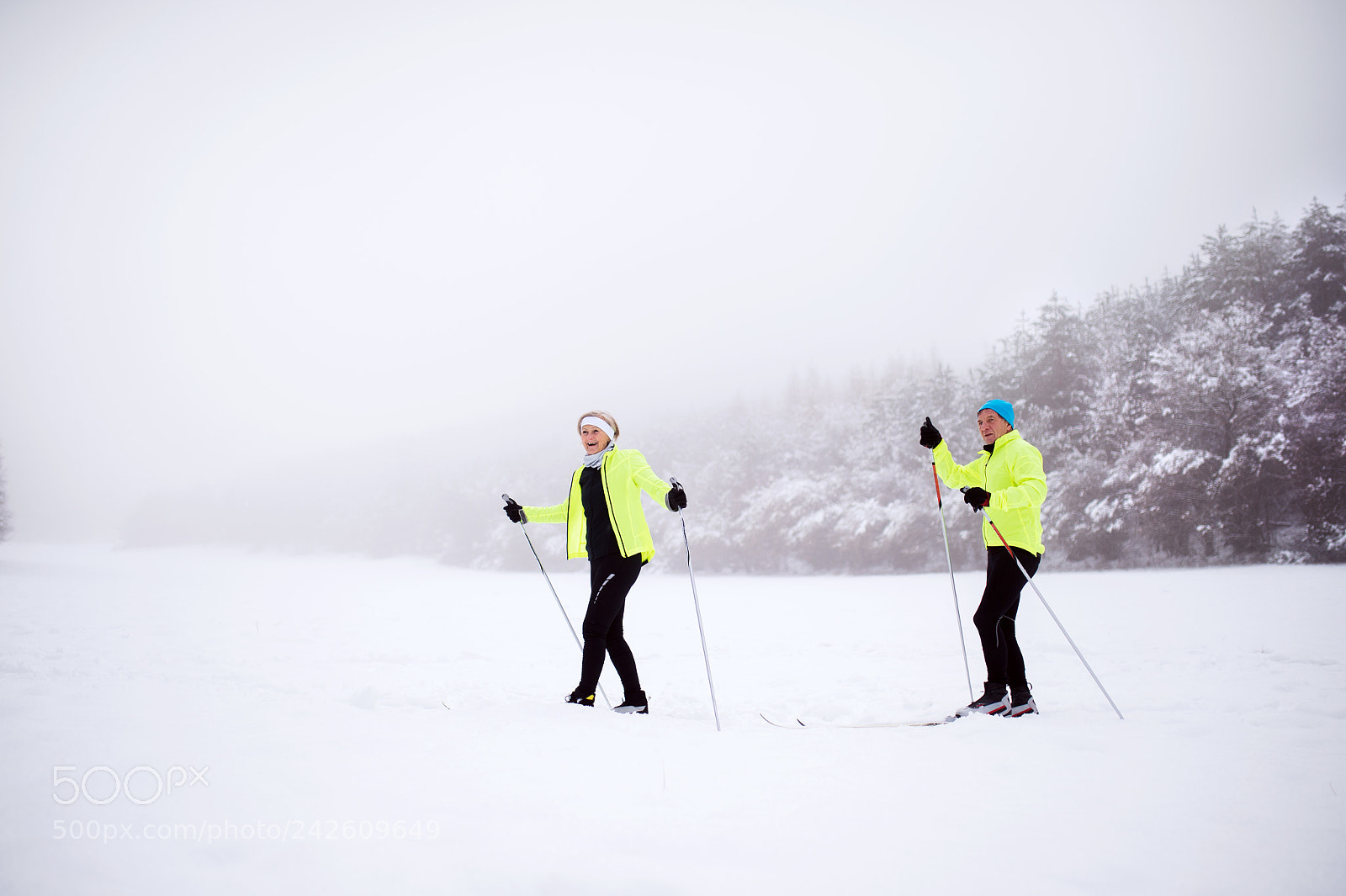Nikon D4S sample photo. Senior couple cross-country skiing. photography