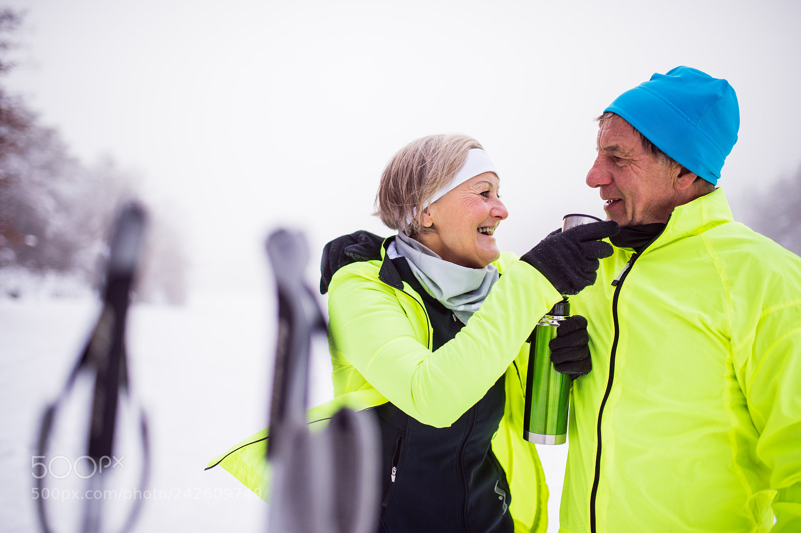 Nikon D4S sample photo. Senior couple cross-country skiing. photography