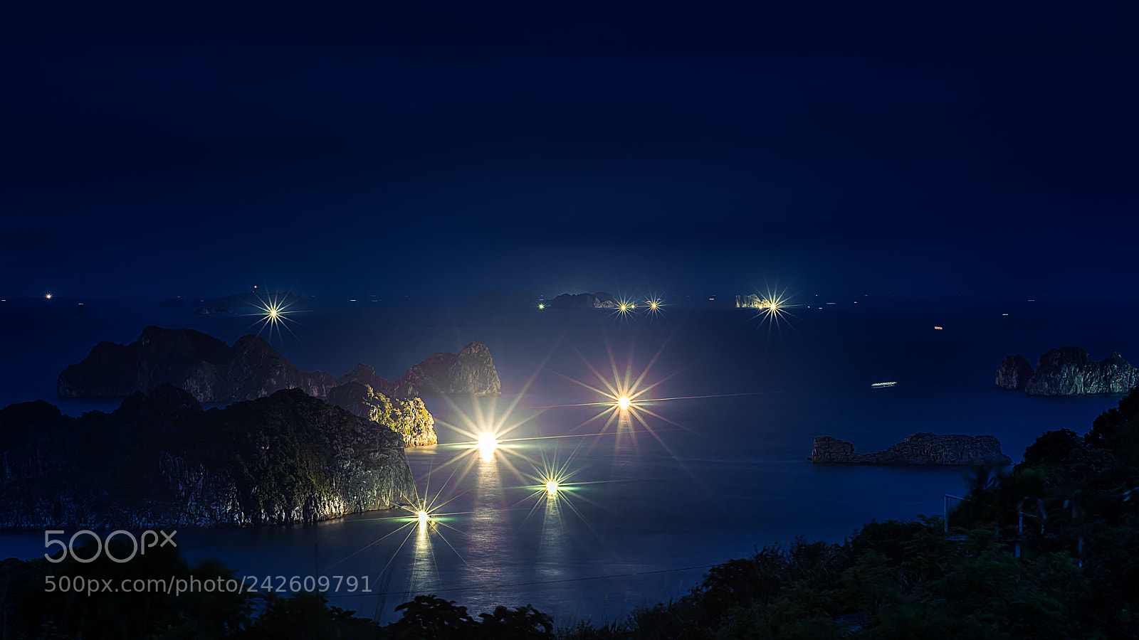Nikon D7100 sample photo. Vietnam night. shrimp trawlers. photography