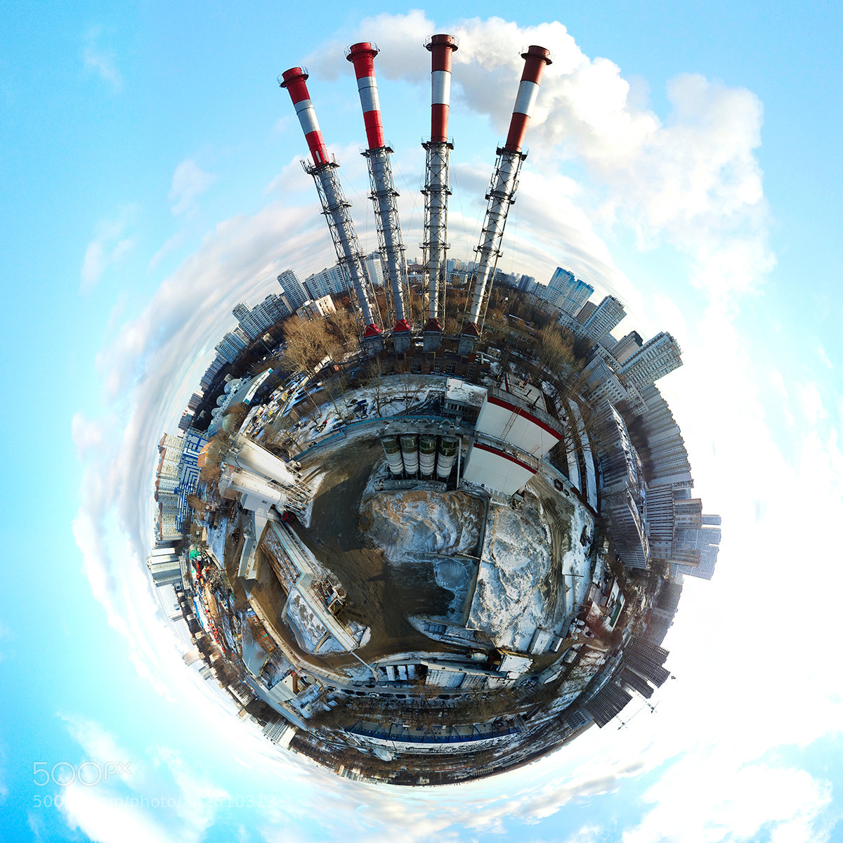 DJI FC220 sample photo. Little planet panoramic aerial photography