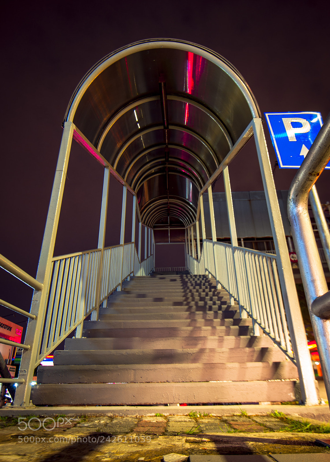 Nikon D700 sample photo. Stairway at night photography