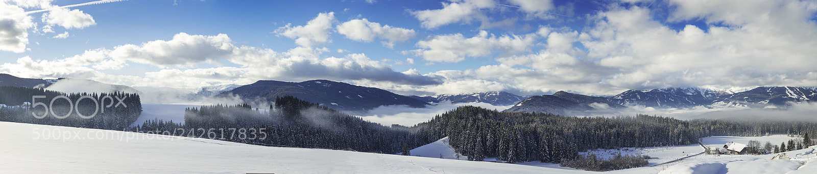 Canon EOS 5DS R sample photo. Winter morning panorama photography