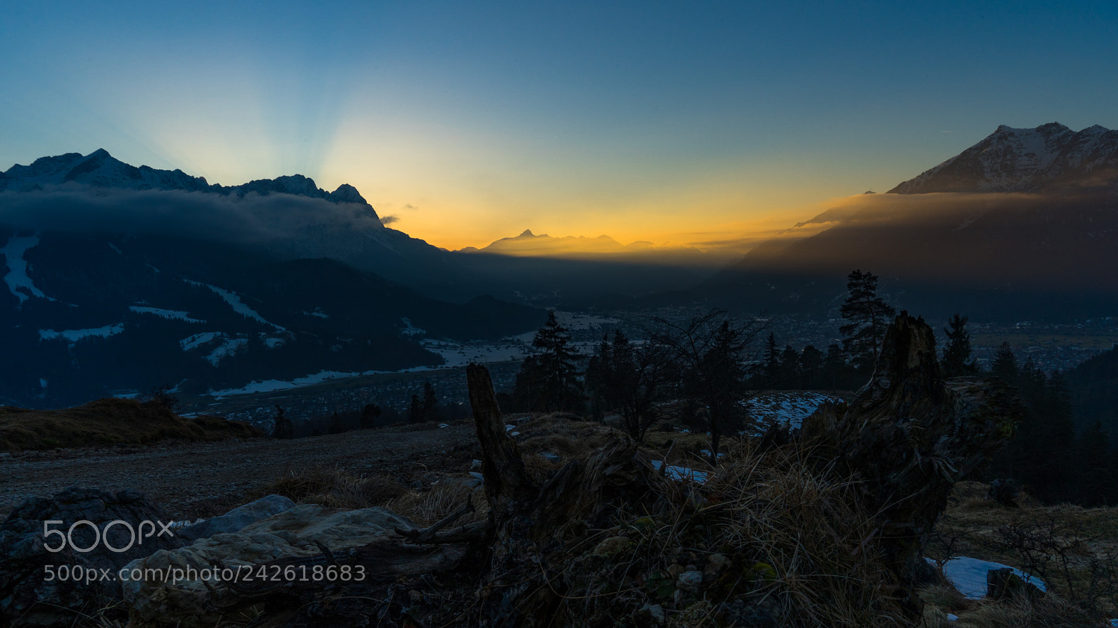 Sony a7 II sample photo. Sunset over "garmisch partenkirchen" photography