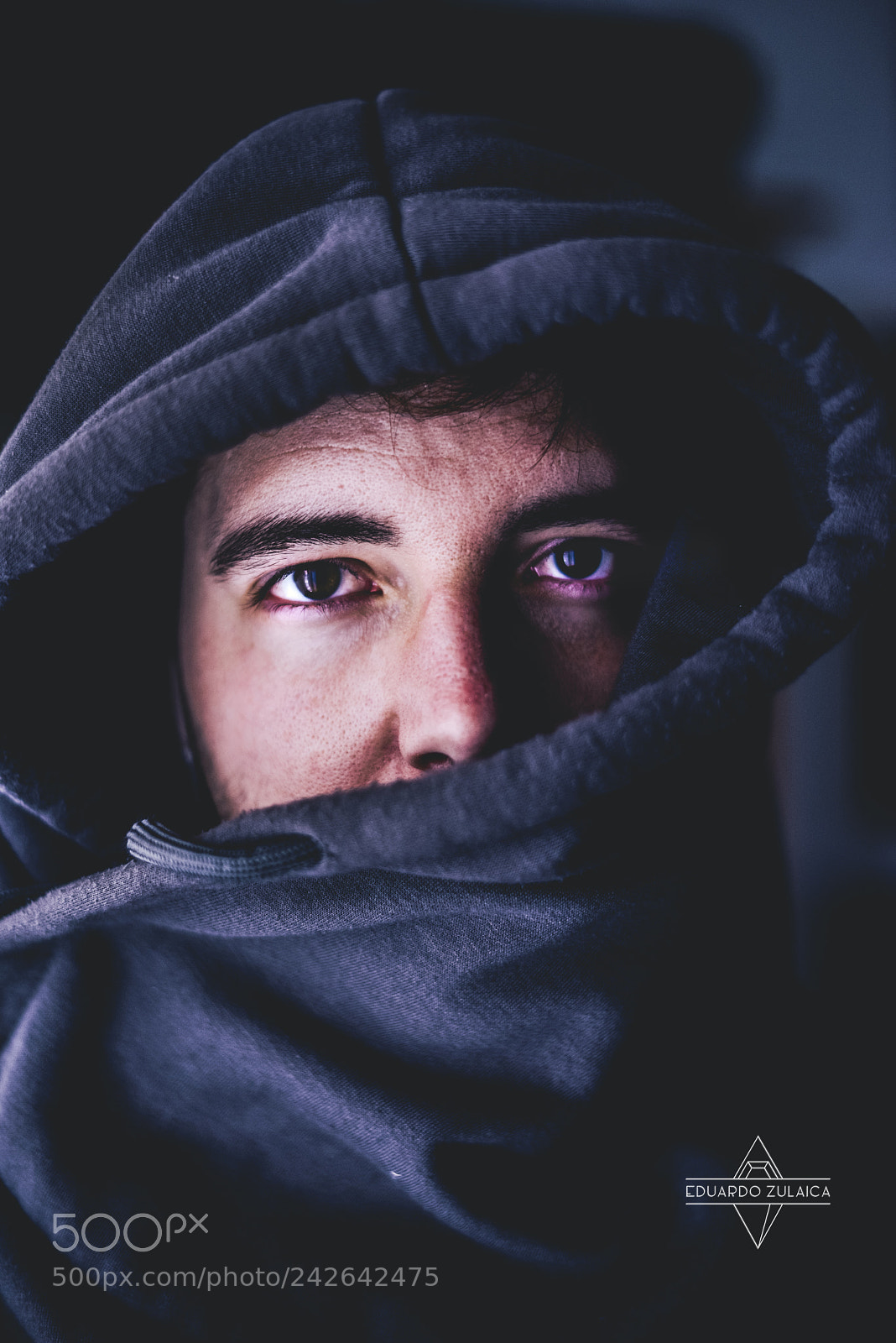 Nikon D800 sample photo. Self-portrait hoodie photography