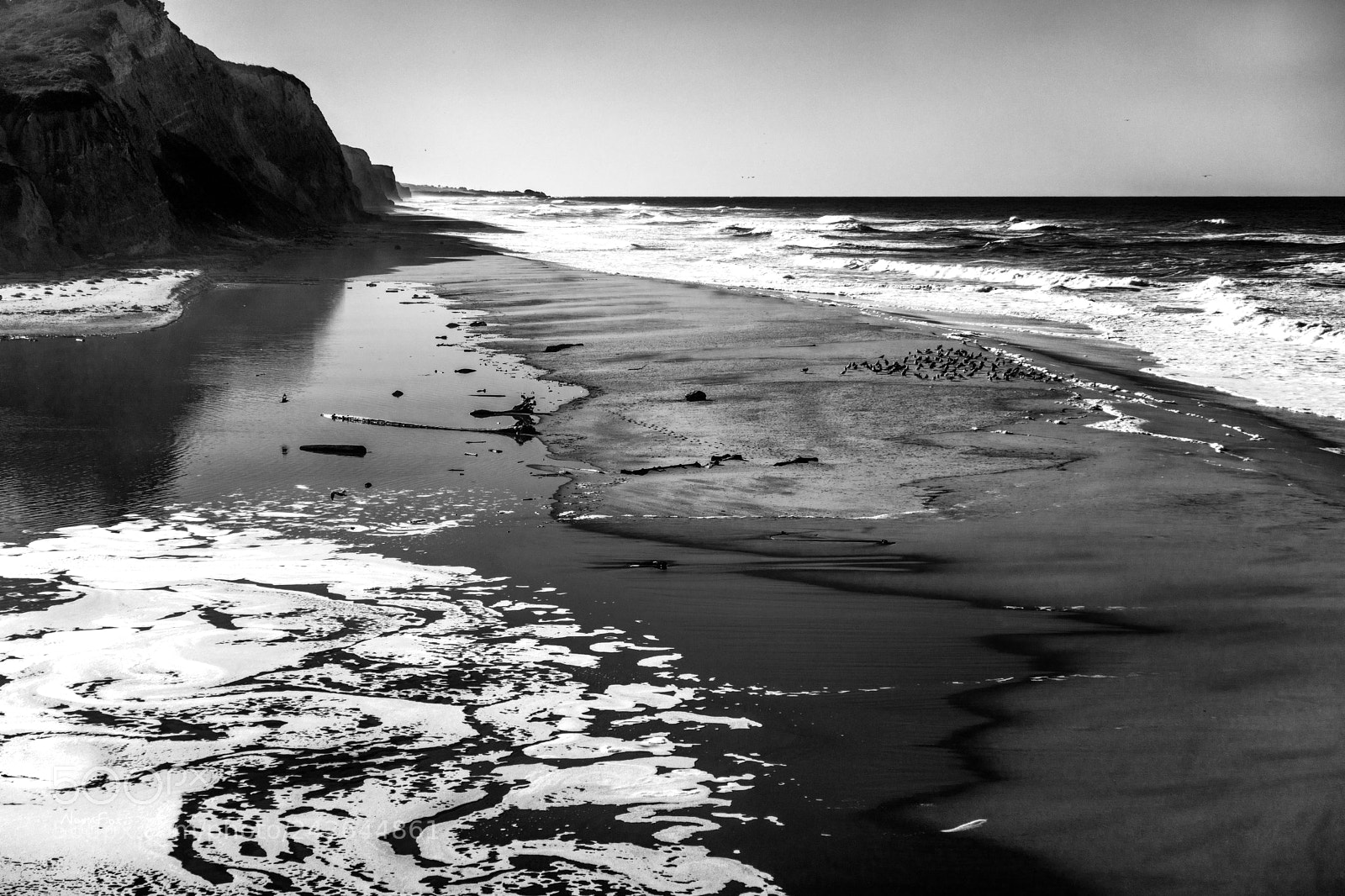 Canon EOS 6D Mark II sample photo. California coast b&w photography