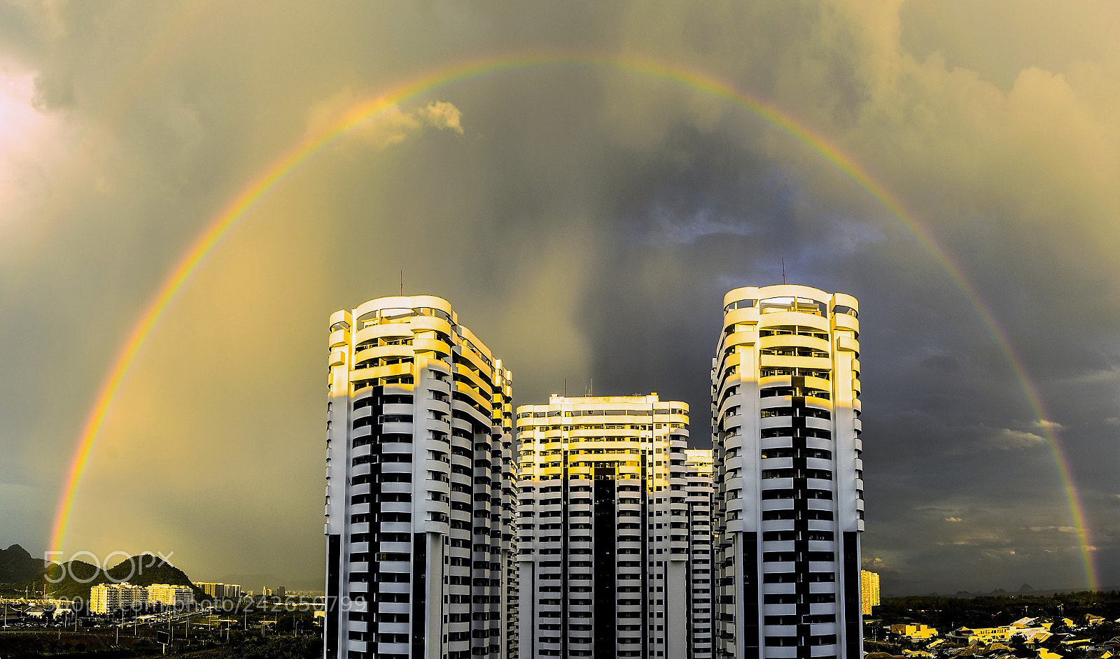 Nikon D5500 sample photo. Rainbow in the town photography