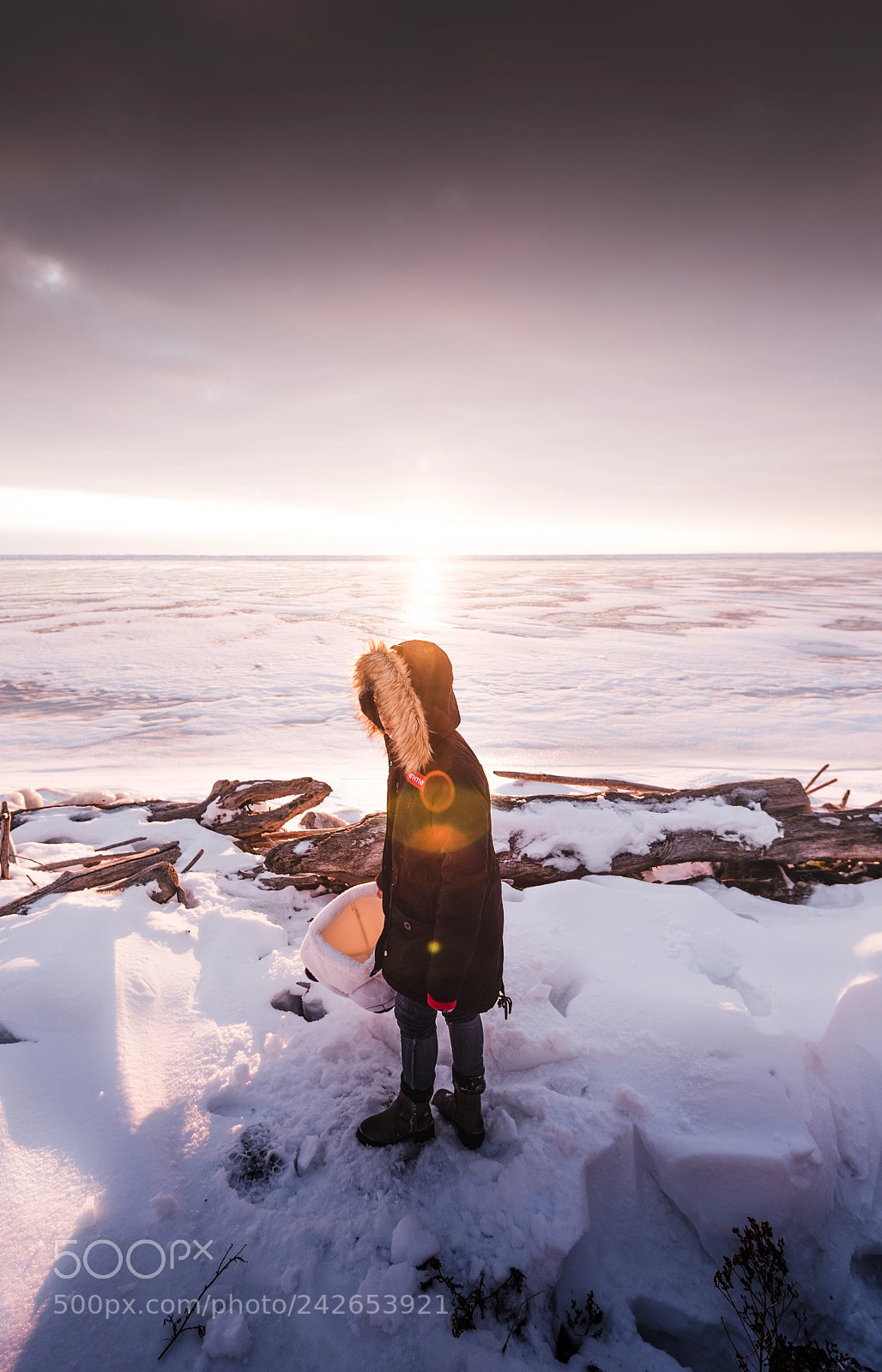 Nikon D4S sample photo. Sunset over frozen outer photography