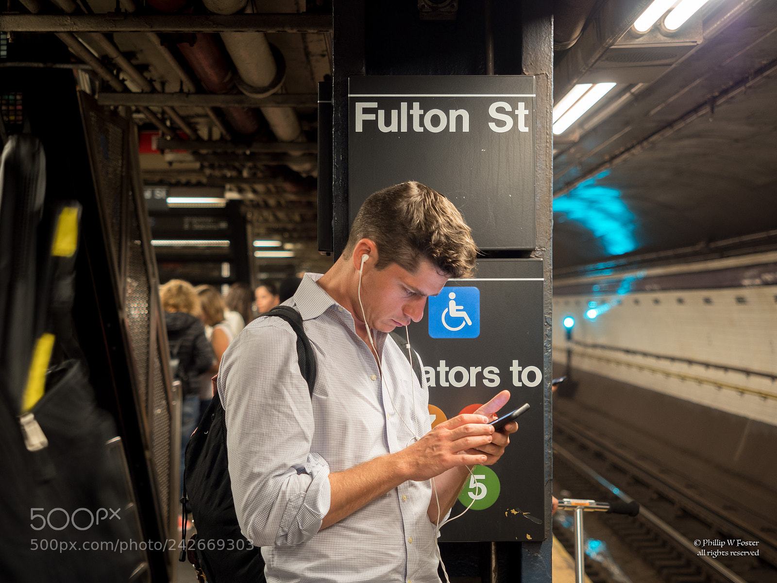 Olympus PEN-F sample photo. Fulton st. passenger photography