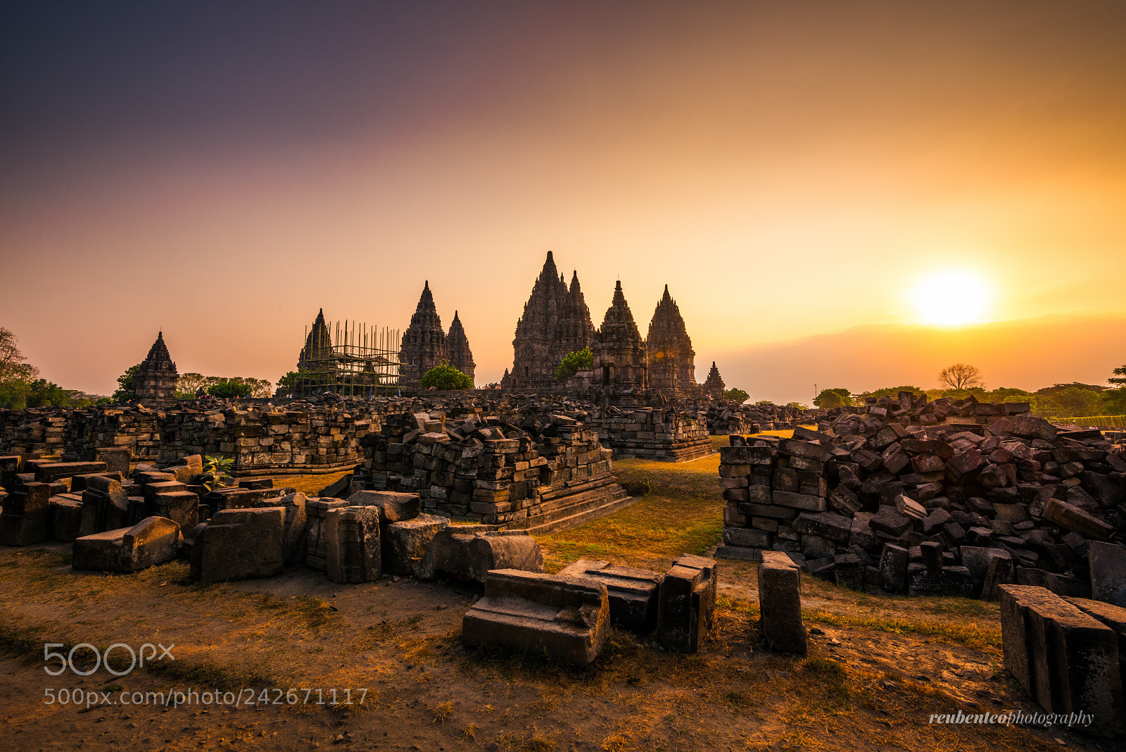 Nikon D800 sample photo. Mystical sunset at prambanan photography