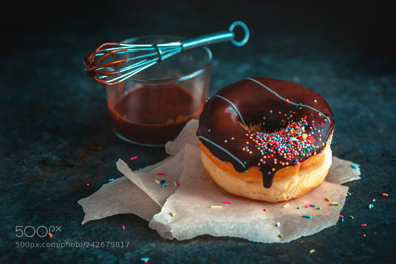 Nikon D800 sample photo. Chocolate donut with sprinkles photography