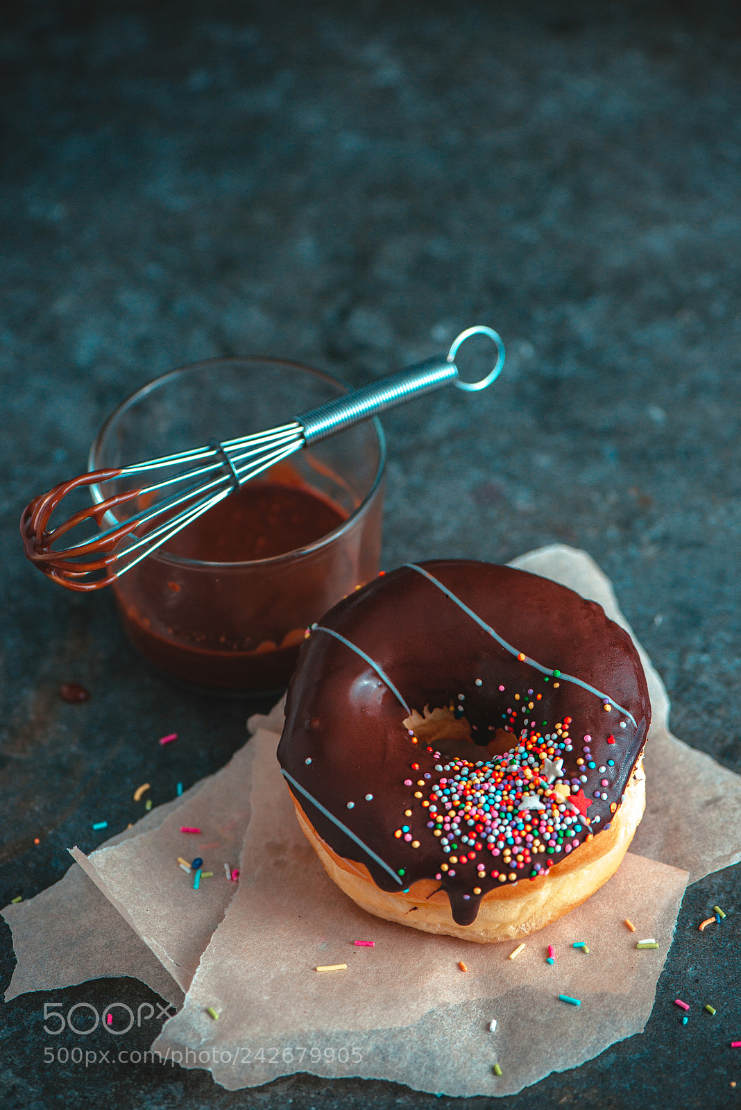 Nikon D800 sample photo. Chocolate donut with sprinkles photography