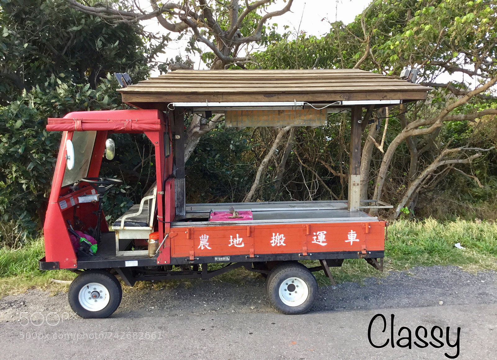 Apple iPad sample photo. Little red farm truck photography