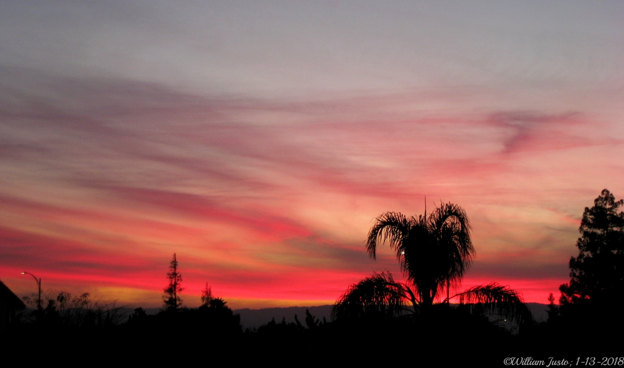 Canon PowerShot SD1100 IS (Digital IXUS 80 IS / IXY Digital 20 IS) sample photo. Another day ends with a fiery sunset (1-13-2018) photography