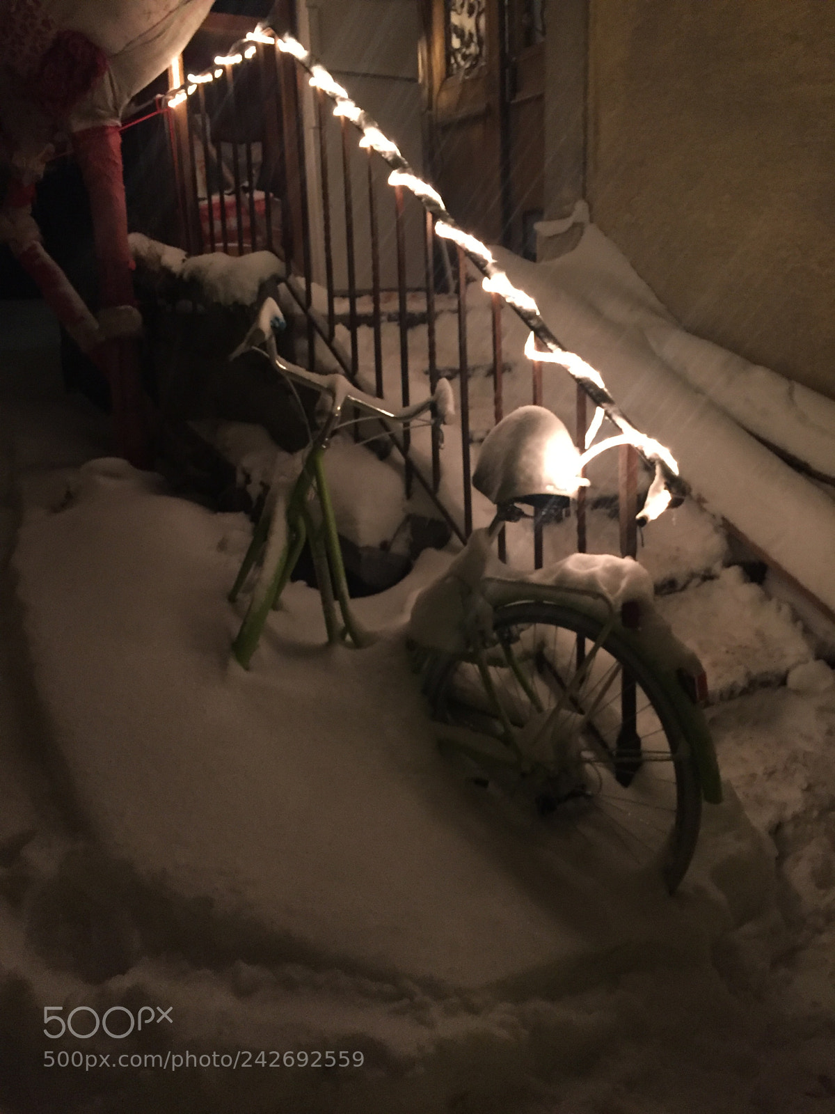 Apple iPhone 6 sample photo. Bike under the snow photography