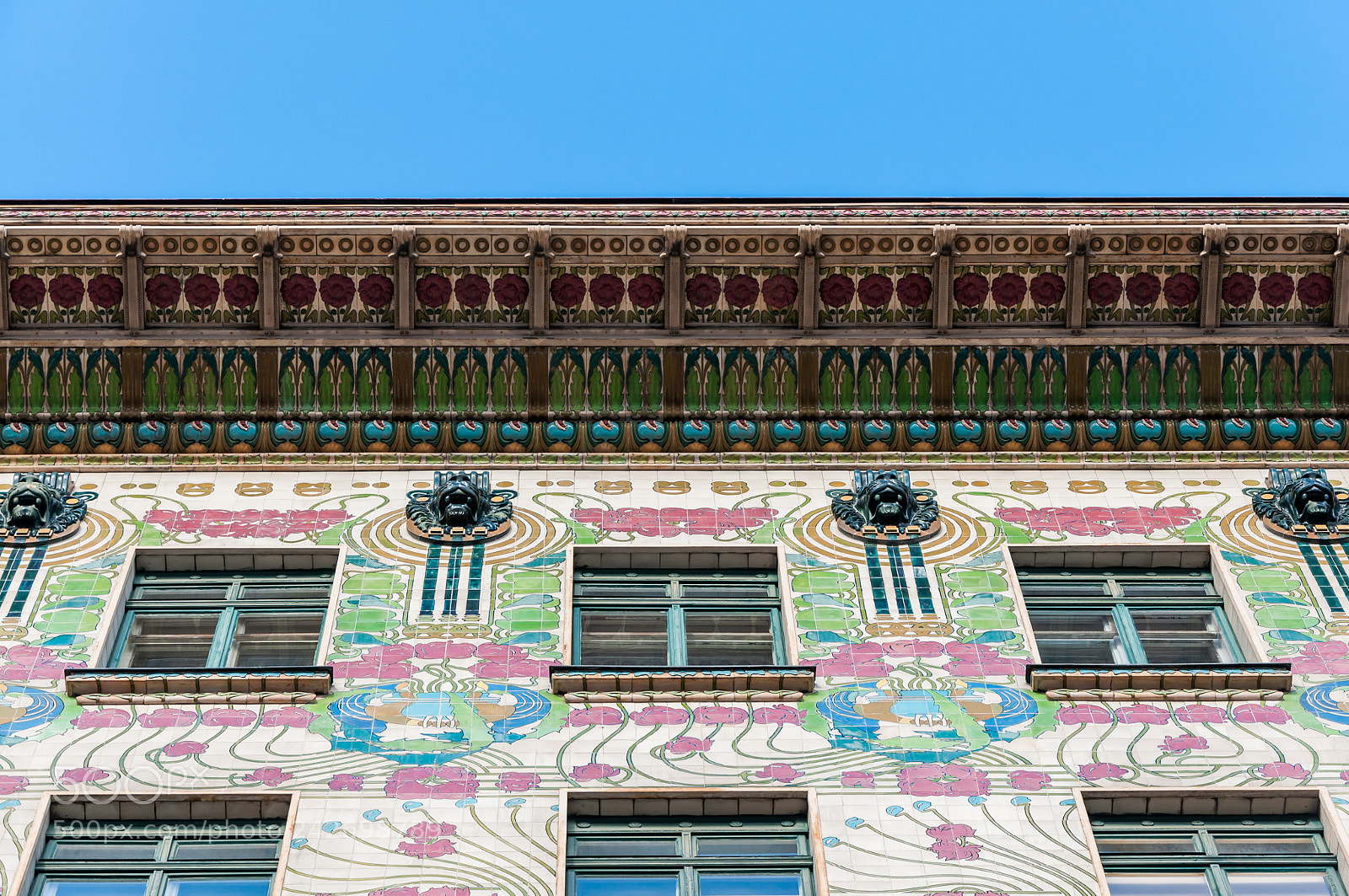 Nikon D90 sample photo. Majolicahaus facade detail photography