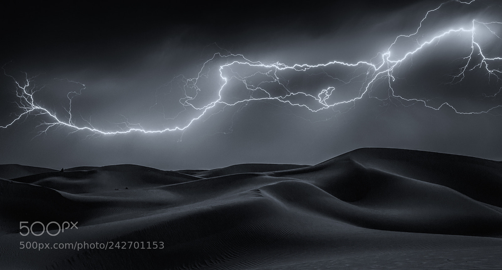 Nikon D610 sample photo. Lightning storm at desert photography