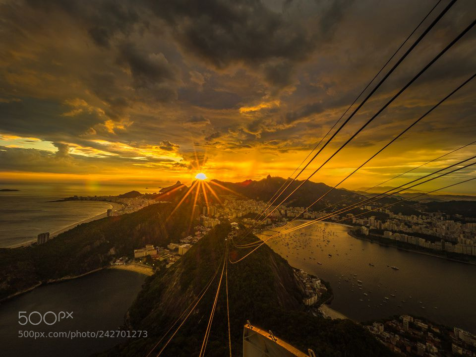 Olympus OM-D E-M5 II sample photo. Sunset from sugarloaf rio photography