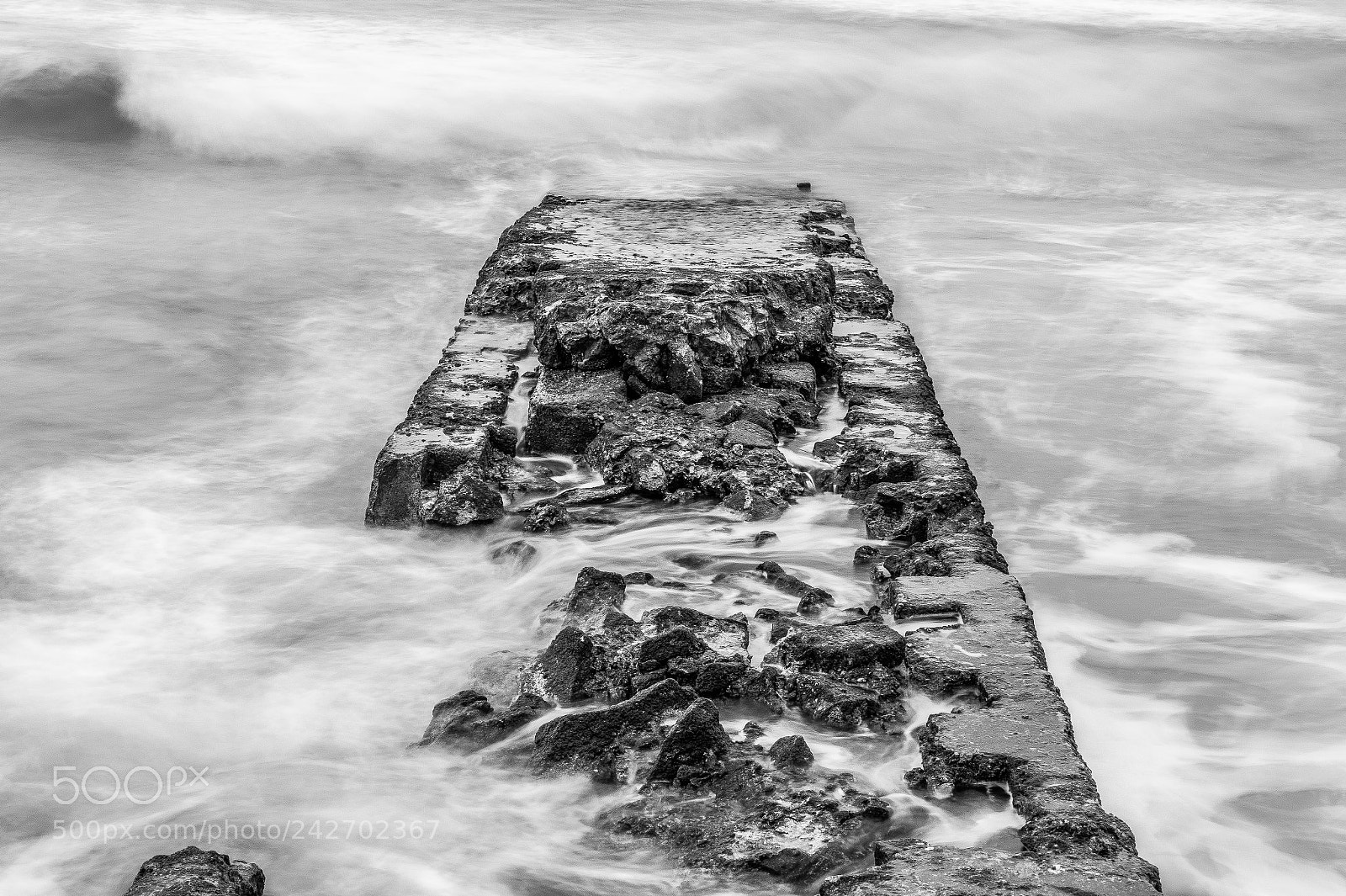 Sony SLT-A58 sample photo. Old pier in black photography